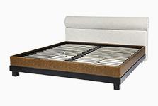 Modern King Size Upholstered Headboard Wood Bed