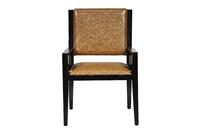 Wood Arm Leather Chair