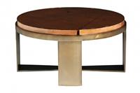 Glass Top Wood Coffee Table