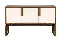 Brass Frame Decorative Wood Cabinet